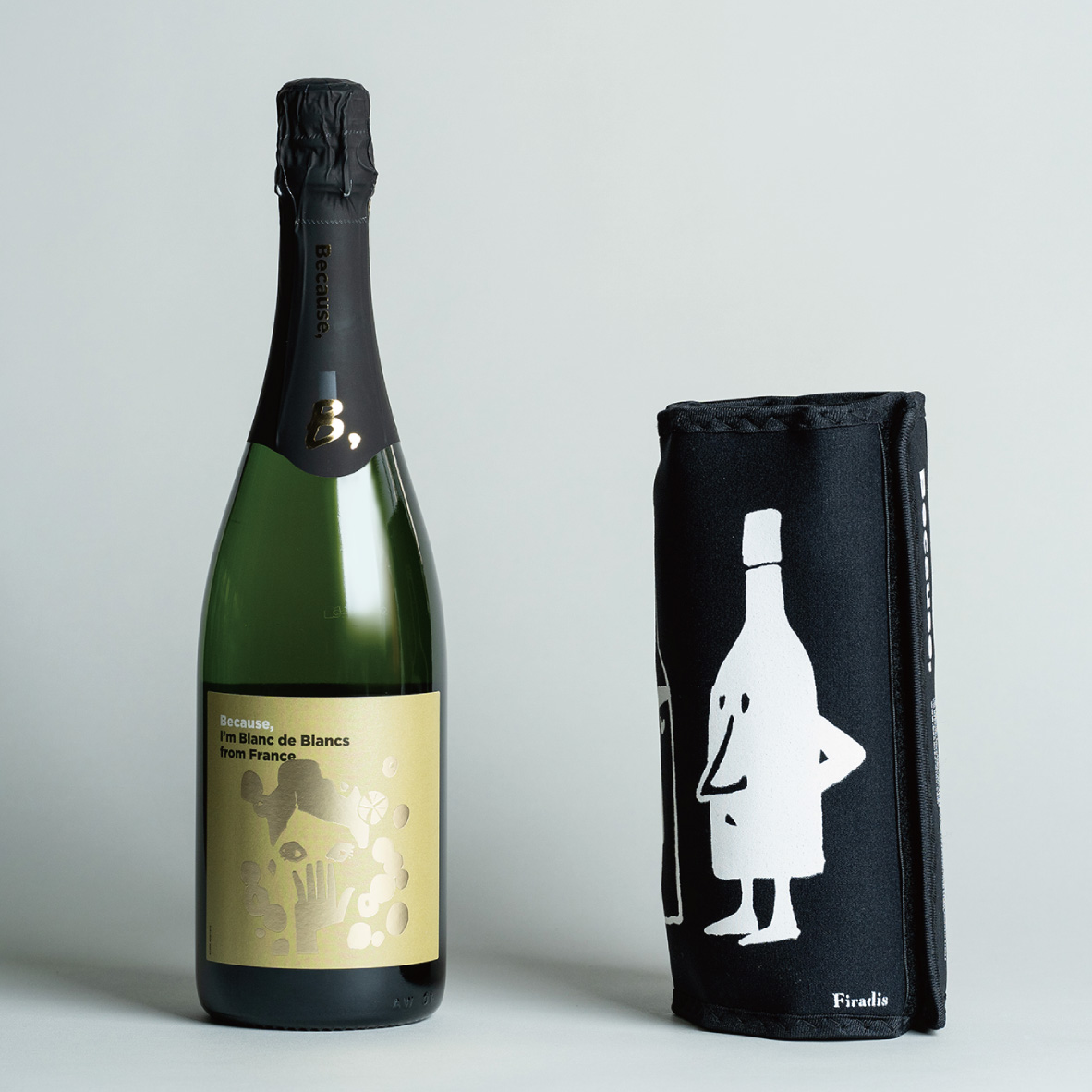 『ビコーズ』オリジナルワインクーラー＆スパークリングワインセット（750ml×1本）