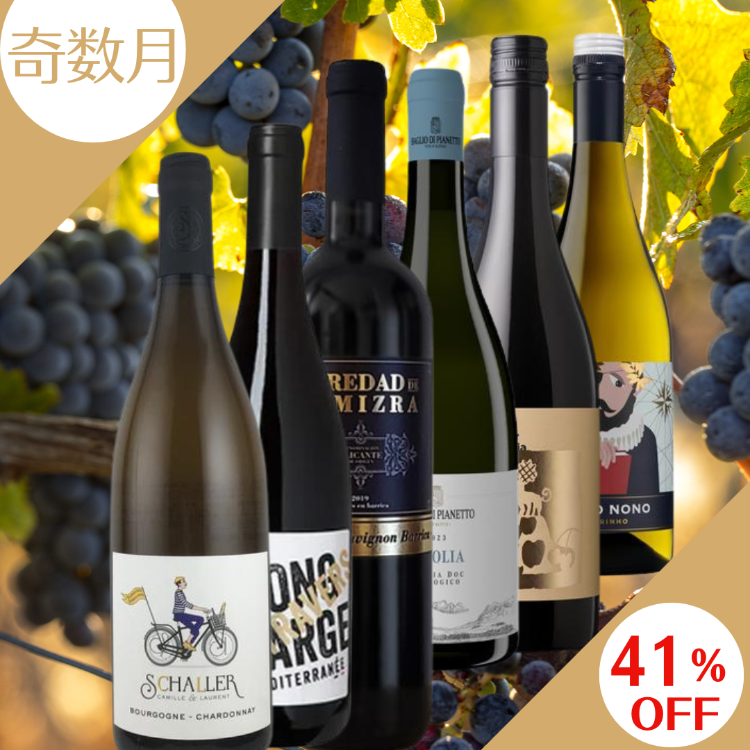 【ワインらくらく定期便】奇数月10,000円コース(バラエティ6本)
