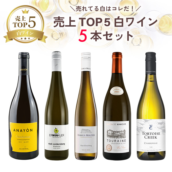 売れてる白はコレだ！売上TOP5白ワイン5本セット（白750mlx5本）