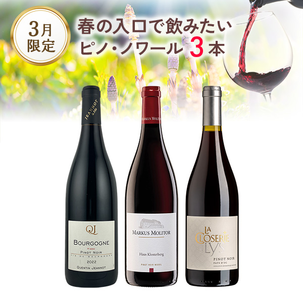 春の入口で飲みたい、ピノ・ノワールを3本（赤750mlx3本）