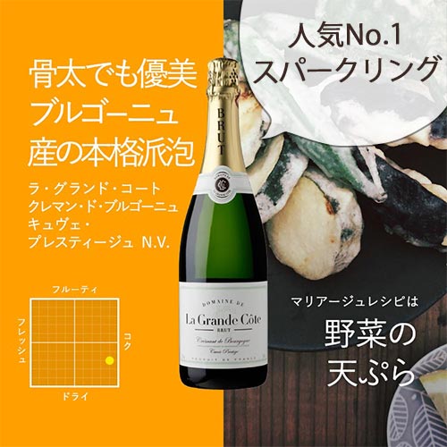 ラ・グランド・コート クレマン・ド・ブルゴーニュN.V.(仏ブルゴーニュ産辛口泡750ml)
