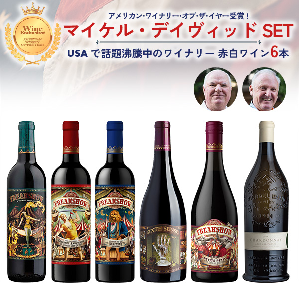 アメリカン・ワイナリー・オブ・ザ・イヤー受賞！『マイケル・デイヴィッド』のワイン6本セット(750ml×6本：赤5本＋白1本)