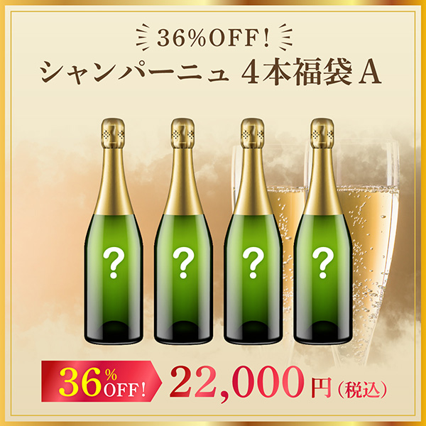 36%オフ！シャンパーニュ4本福袋A（泡白750mlx4本）