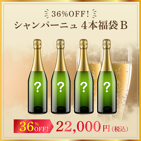 36%オフ！シャンパーニュ4本福袋B（泡白750mlx4本）
