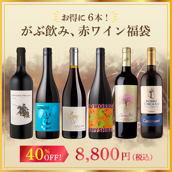 お得に6本！がぶ飲み、赤ワイン福袋！