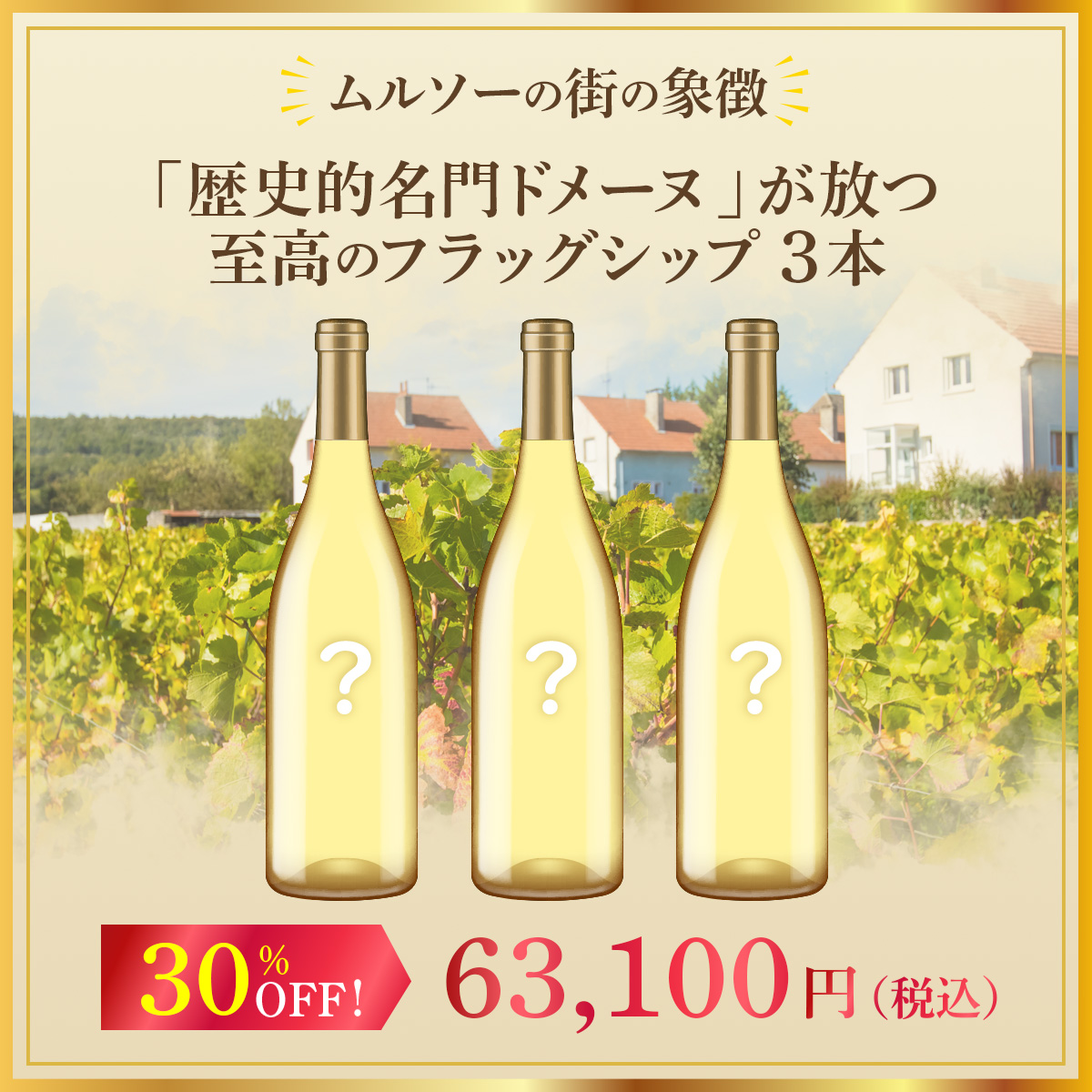 ムルソーの街の象徴である「歴史的名門ドメーヌ」が放つ、至高のフラッグシップ3本セット
