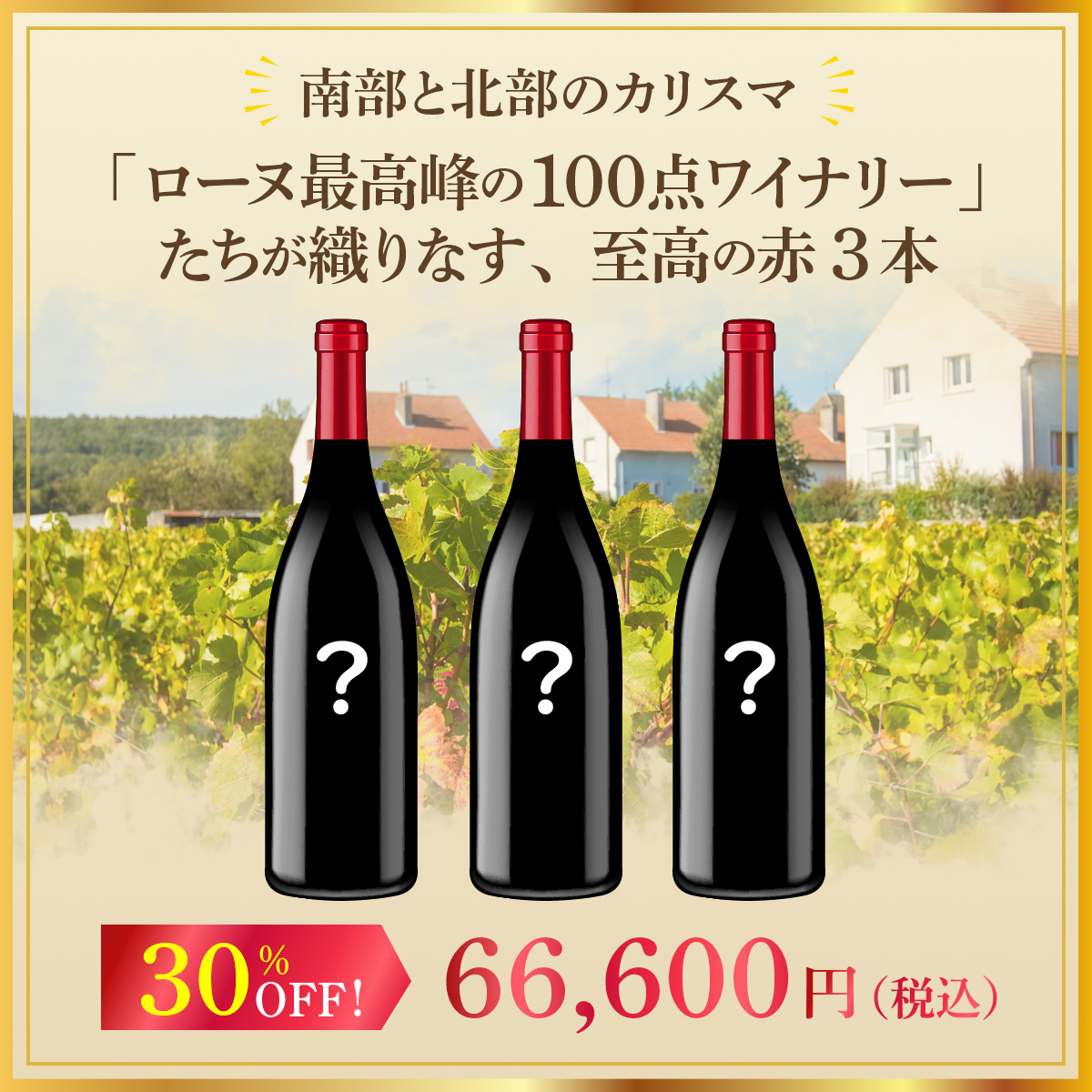 【南部と北部のカリスマ】「ローヌ最高峰の100点ワイナリー」たちが織りなす、至高の赤3本セット！