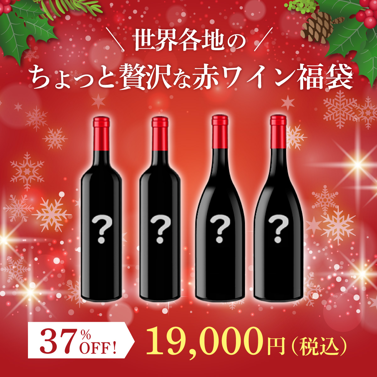 世界各地のちょっと贅沢な赤ワイン福袋(赤750ml x4本）