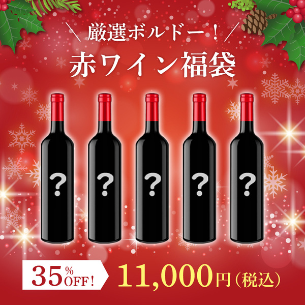 厳選ボルドー！赤ワイン福袋	(赤750ml x5本）