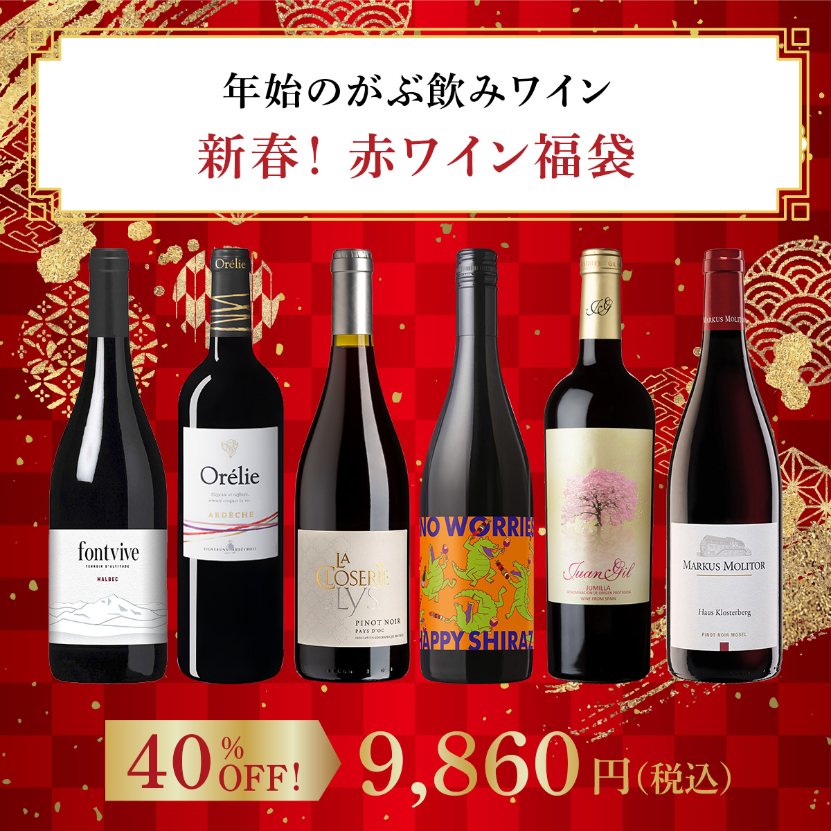 【新春！赤ワイン福袋】年始のがぶ飲みワイン（赤6本）