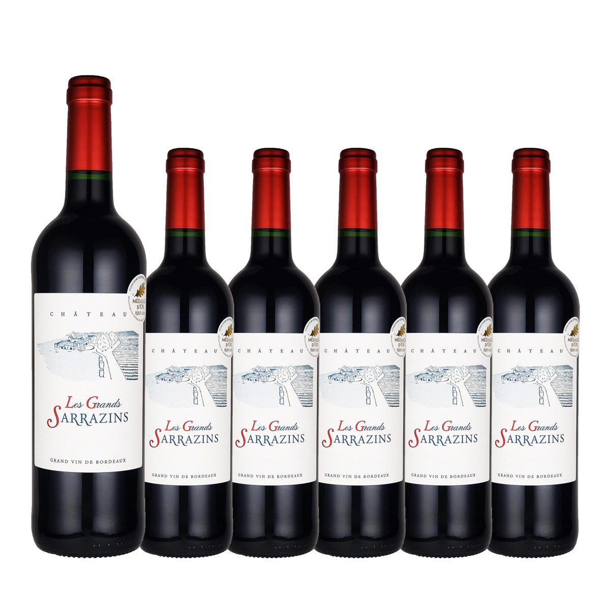 【お買い得な6本パック 20%OFF♪】シャトー・レ・グラン・サラザン ボルドー (仏ボルドー産赤750ml)