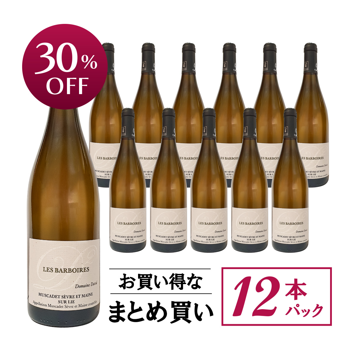 【お買い得な12本パック 30%OFF♪】ドメーヌ・ダヴィッド ミュスカデ(仏ロワール産白750ml)