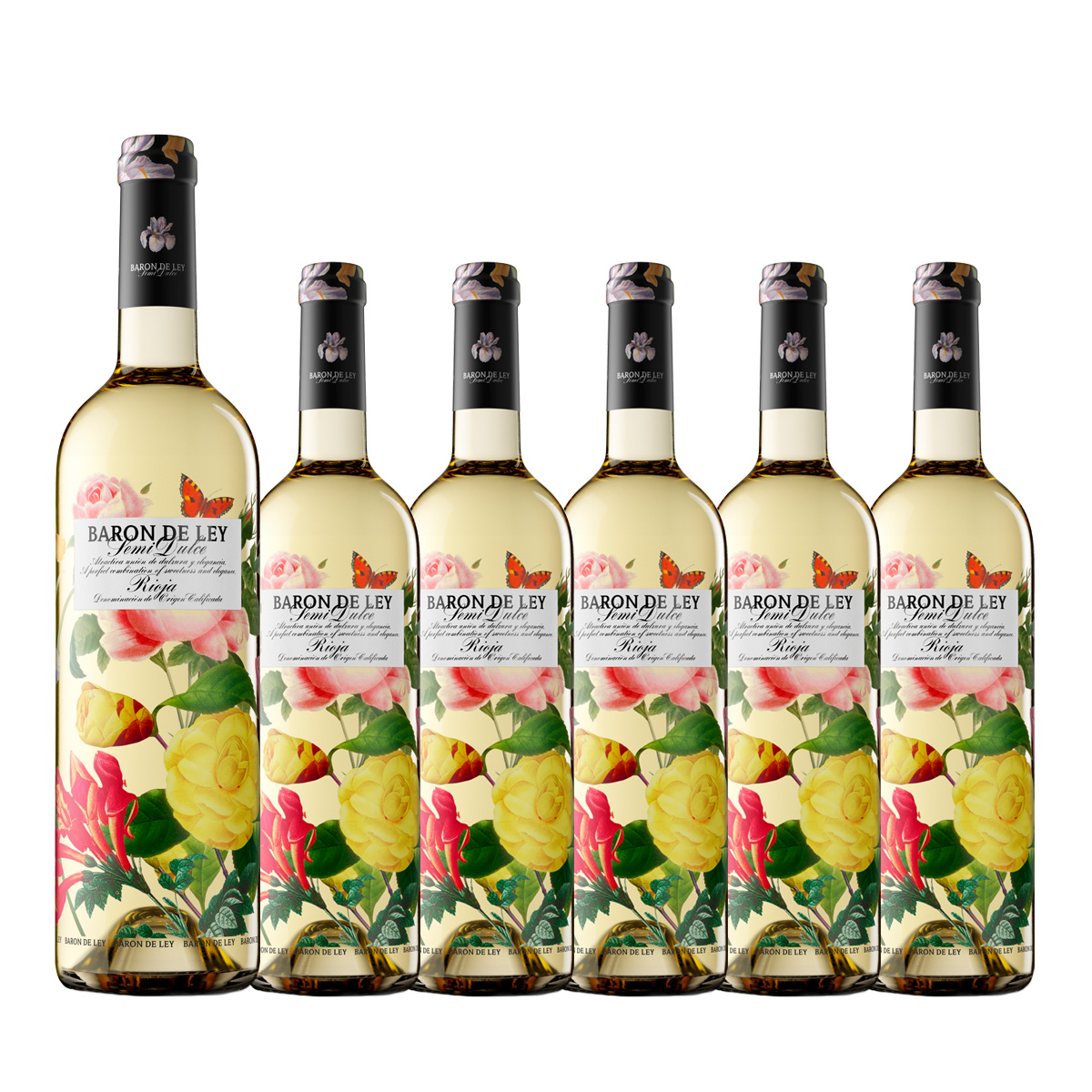 【お買い得な6本パック 今なら30%OFF♪】バロン・デ・レイ ブランコ・セミドゥルセ フラワーボトル(スペイン リオハ産白750ml)