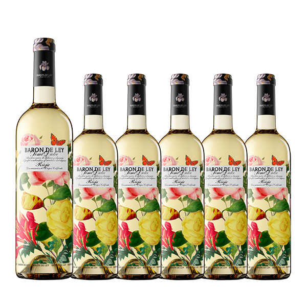 【お買い得な6本パック 今なら30%OFF♪】バロン・デ・レイ ブランコ・セミドゥルセ フラワーボトル(スペイン リオハ産白750ml)