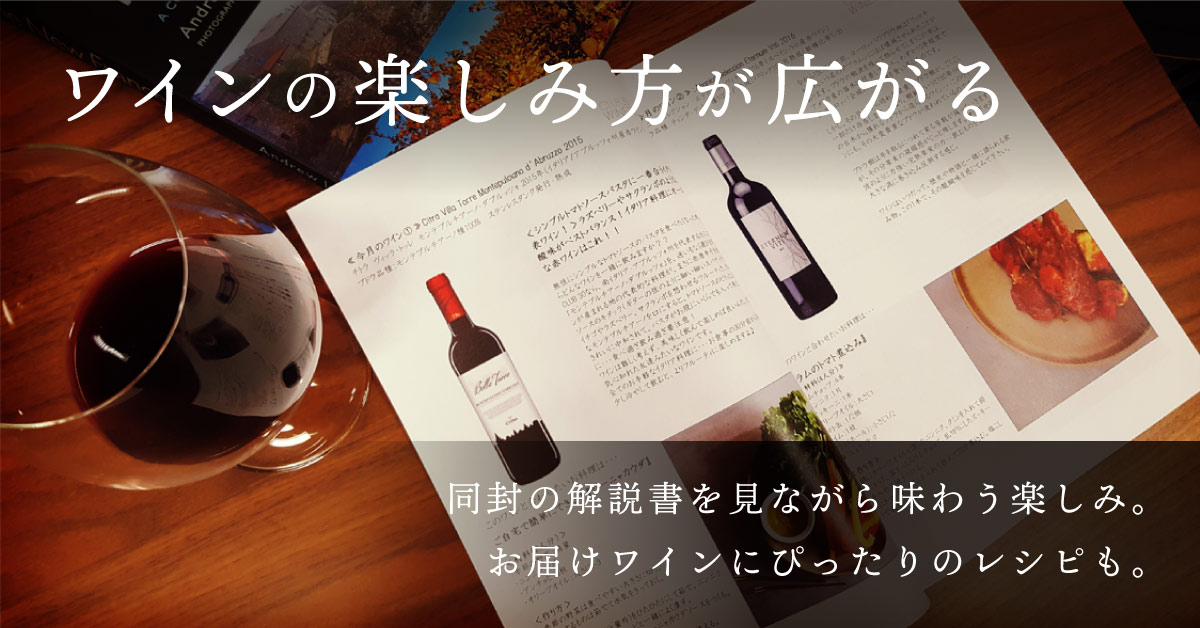 ワインの楽しみ方が広がる解説書付き