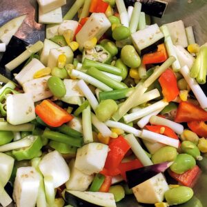 夏野菜のかき揚げ　レシピ１
